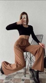 Pantalon Palazzo Marron
