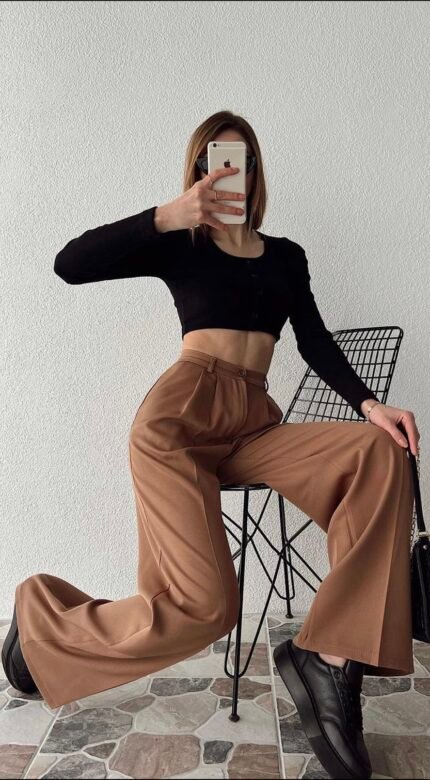 Pantalon Palazzo Marron