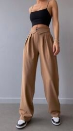 Pantalon Palazzo Beige V – Image 2