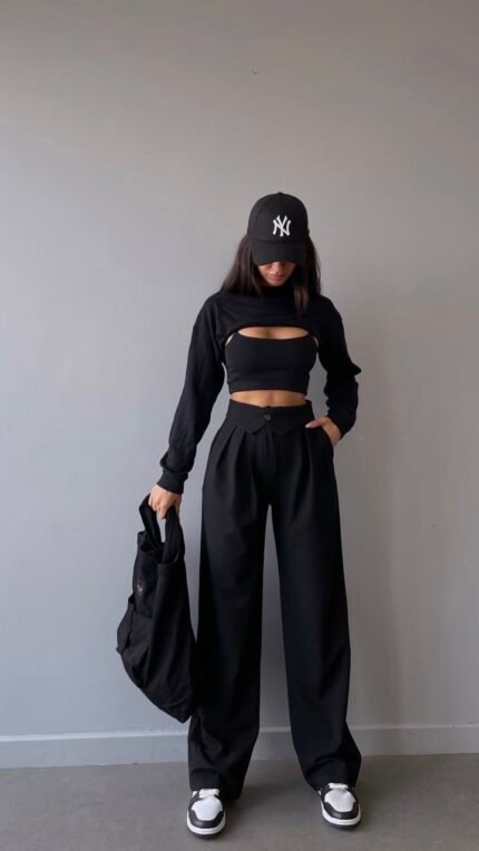 Pantalon Palazzo Noir V