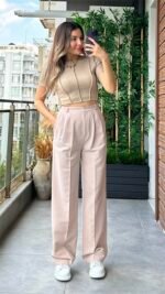 Pantalon Palazzo Beige oyk