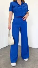 Ensemble Bleu Mini Chemise