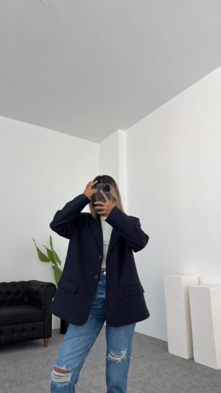 Veste blazer oversize Prime Bleu Nuit