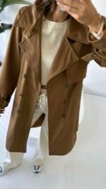 Trench long doublé Marron – Image 3