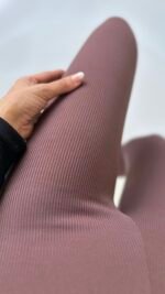 Collants côtelés marron fonce – Image 3