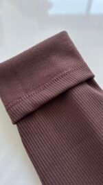 Collants côtelés marron fonce – Image 2