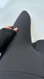 Collants côtelés noir – Image 2