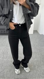 Jean taille haute noir – Image 3