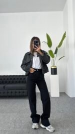 Jean taille haute noir