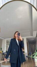 Costume Oversize Pantalon Blazer Bleu nuit – Image 2