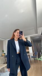 Costume Oversize Pantalon Blazer Bleu nuit – Image 4