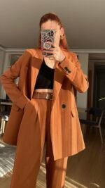 Costume Oversize Pantalon Blazer brique – Image 2