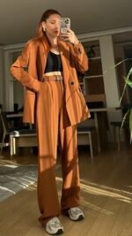 Costume Oversize Pantalon Blazer brique