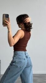 Croptop maxi marron – Image 2