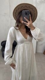 Robe en seersucker ceinturée doublée alissa – Image 2