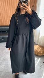 Robe bohème noire à manches longues Pinte – Image 3