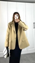 Veste blazer camel oversize oyk – Image 4