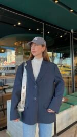 Veste Blazer Bleu Marine Oversize naia