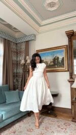 Robe ballon Pintrest blanche – Image 4