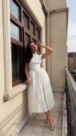 Robe ballon Pintrest blanche – Image 2