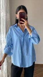 Laya oversize Shirt blue