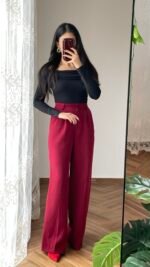 Pantalon palazzo bordeaux