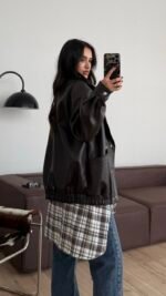 Leather jacket brown – Image 2