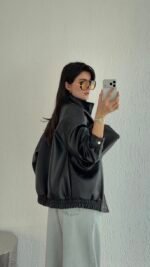 Leather jacket Black – Image 2